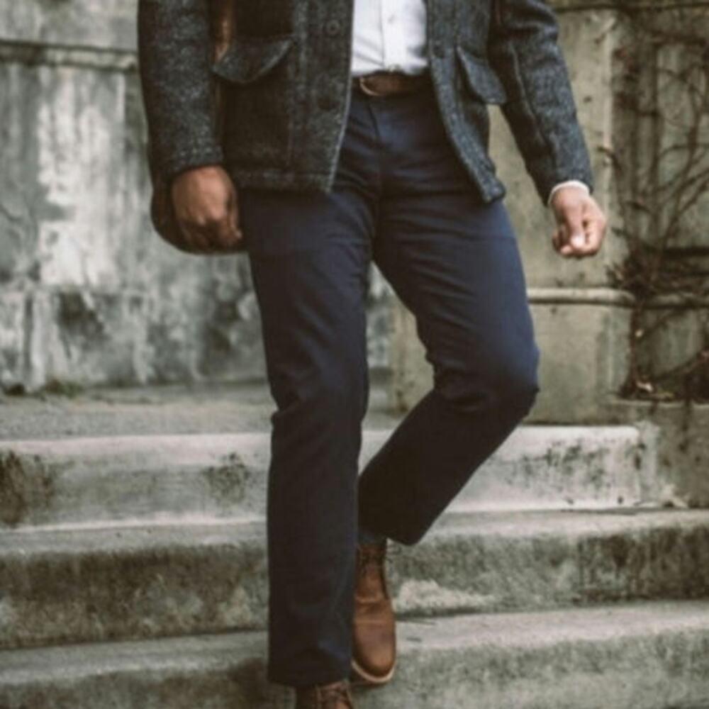 Taylor Stitch Slim Fit Organic Cotton Stretch Twill Chinos Navy Blue Size 31